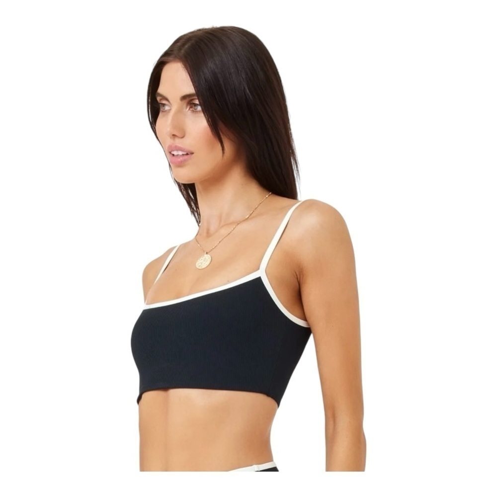 L*Space Adalyn Bikini Top in Black & Cream NWT - Picture 2 of 5